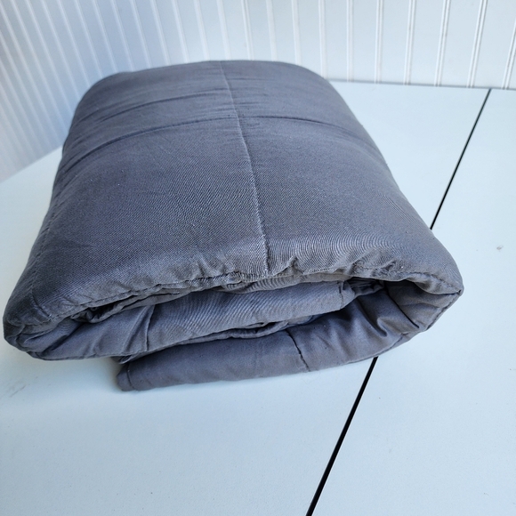 9.5 lbs Weighted Blanket Adult Gray Super Soft Crystal Cover Glass Bead 47"x70" - Picture 1 of 10